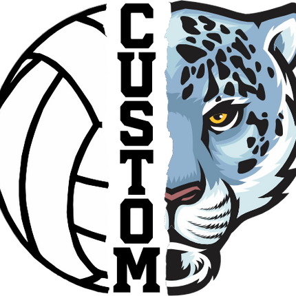 (145-1N-21) Snow Leopard Split Mascot Volleyball