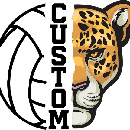 (145-1N-22) Leopard Split Mascot Volleyball
