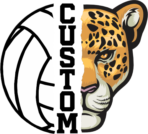 (145-1N-22) Leopard Split Mascot Volleyball