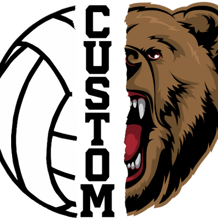 (145-1N-23) Bear Split Mascot Volleyball