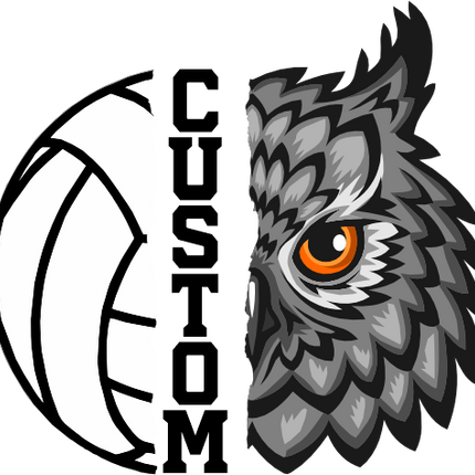 (145-1N-26) Owl Split Mascot Volleyball