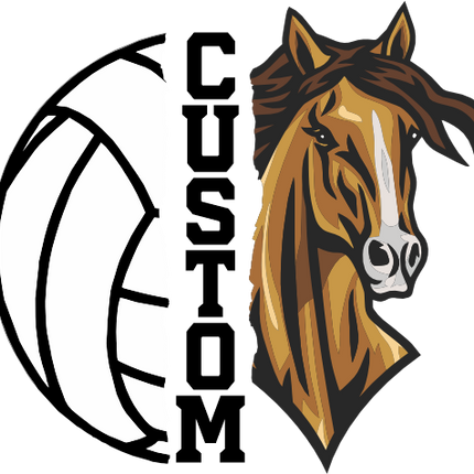 (145-1N-28) Horse Split Mascot Volleyball