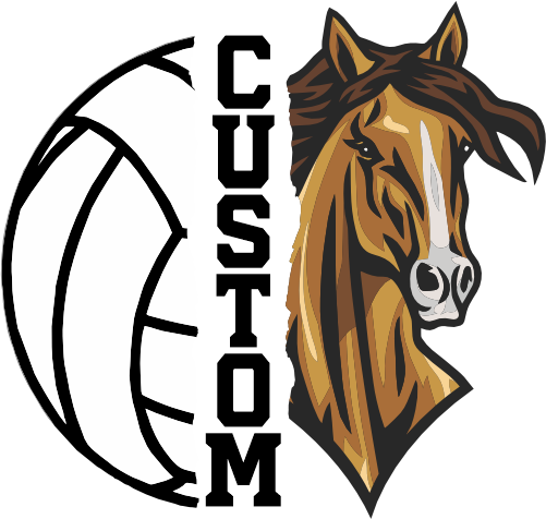 (145-1N-28) Horse Split Mascot Volleyball
