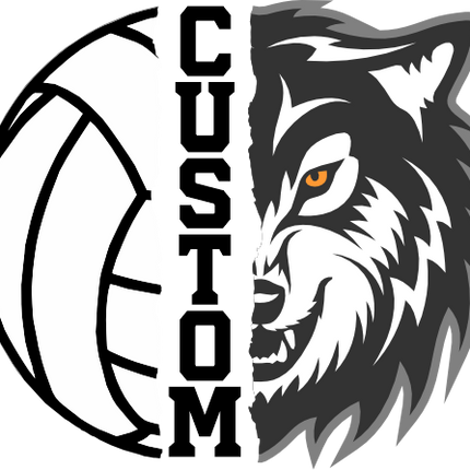 (145-1N-33) Wolf Split Mascot Volleyball