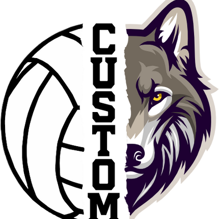 (145-1N-35) Wolf Split Mascot Volleyball