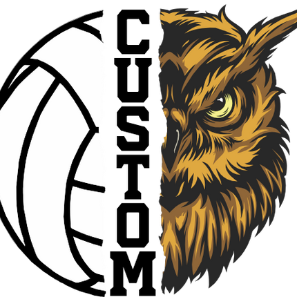 (145-1N-37) Owl Split Mascot Volleyball