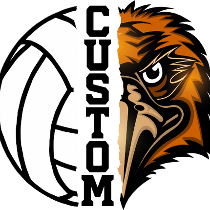 (145-1N-39) Hawk Split Mascot Volleyball