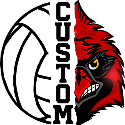 (145-1N-40) Cardinal Split Mascot Volleyball