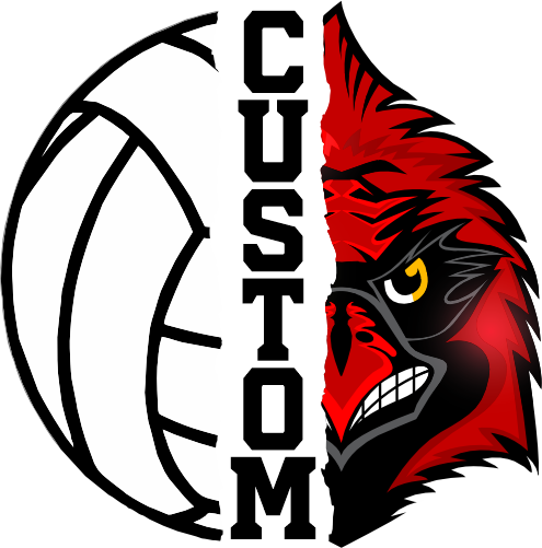 (145-1N-40) Cardinal Split Mascot Volleyball