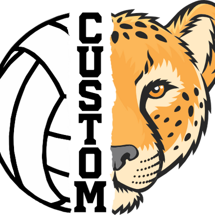 (145-1N-41) Cheetah Split Mascot Volleyball