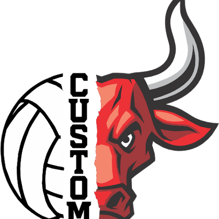 (145-1N-42) Bull Split Mascot Volleyball