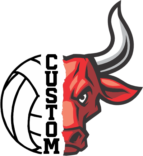 (145-1N-42) Bull Split Mascot Volleyball
