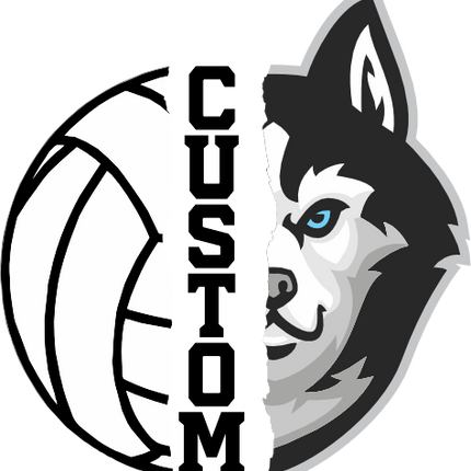 (145-1N-43) Husky Split Mascot Volleyball
