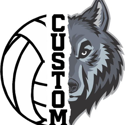 (145-1N-44) Wolf Split Mascot Volleyball