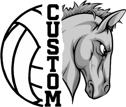 (145-1N-45) Horse Split Mascot Volleyball