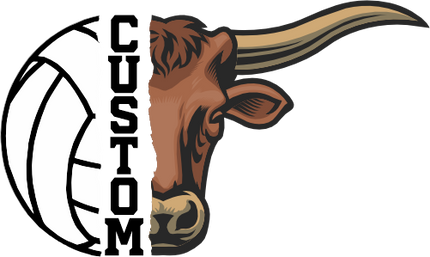 (145-1N-46) Longhorn Split Mascot Volleyball