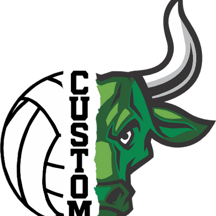 (145-1N-50) Bull Split Mascot Volleyball