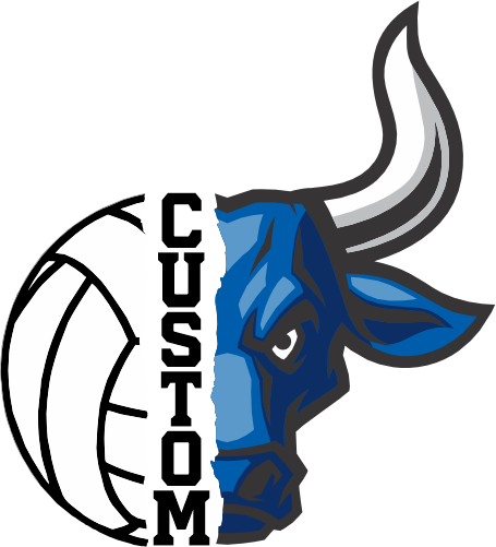 (145-1N-51) Bull Split Mascot Volleyball