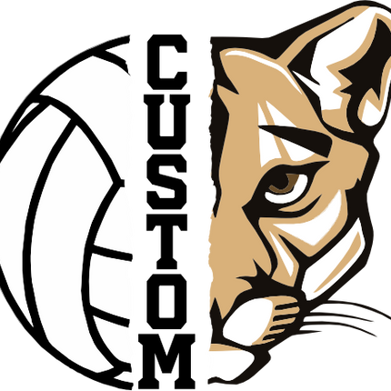 (145-1N-53) Cougar Split Mascot Volleyball