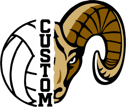(145-1N-54) Ram Split Mascot Volleyball