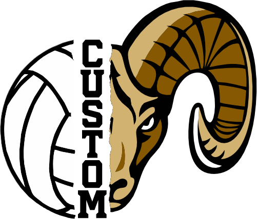 (145-1N-54) Ram Split Mascot Volleyball