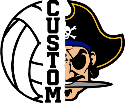 (145-1N-57) Pirate Split Mascot Volleyball