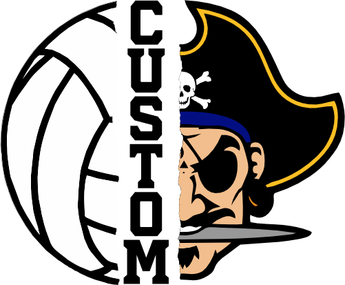 (145-1N-57) Pirate Split Mascot Volleyball