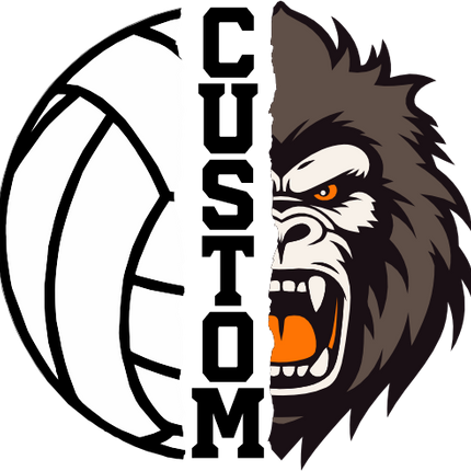 (145-1N-58) Gorilla Split Mascot Volleyball