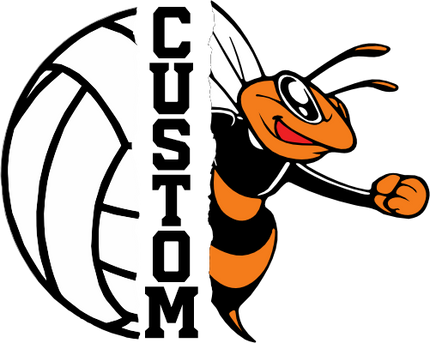 (145-1N-59-2) Orange Bee Split Mascot Volleyball