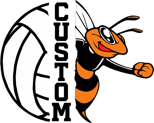 (145-1N-59-2) Orange Bee Split Mascot Volleyball