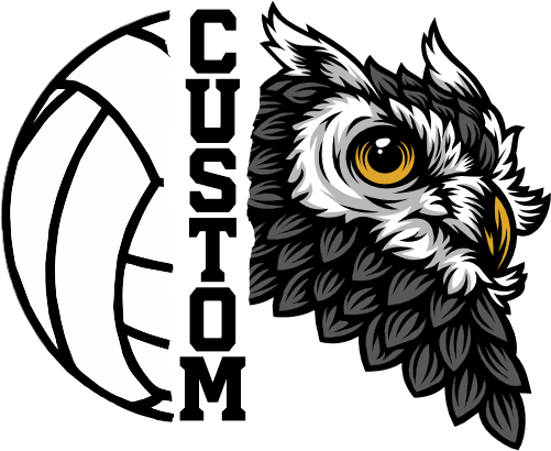 (145-1N-60) Owl Split Mascot Volleyball