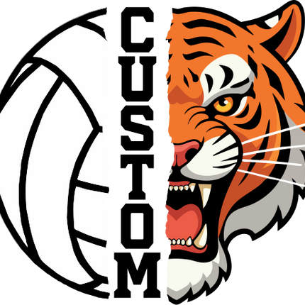 (145-1N-61) Tiger Split Mascot Volleyball