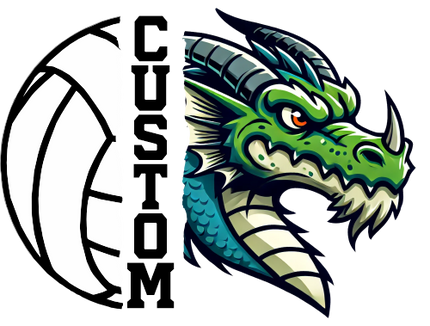 (145-1N-62) Dragon Split Mascot Volleyball