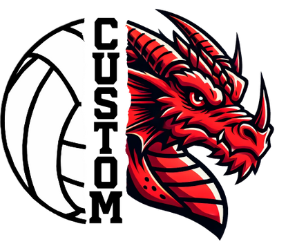 (145-1N-63) Dragon Split Mascot Volleyball