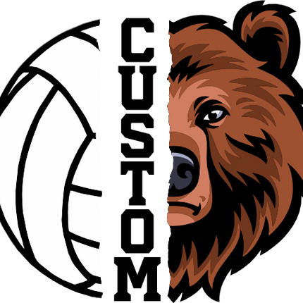 (145-1N-69) Bear Split Mascot Volleyball