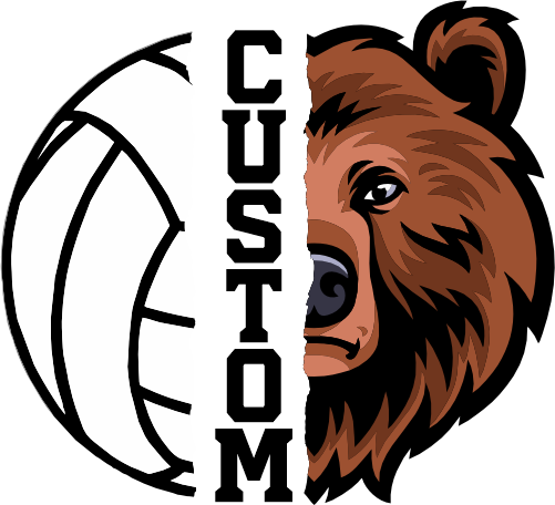 (145-1N-69) Bear Split Mascot Volleyball