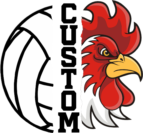 (145-1N-74) Rooster Chicken Split Mascot Volleyball