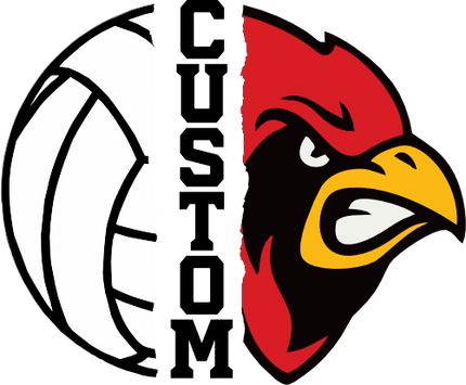 (145-1N-75) Cardinal Split Mascot Volleyball