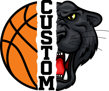 (s145-04-E) Split Mascot Basketball Team Name Custom Text