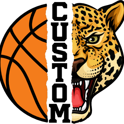 (s145-04-E) Split Mascot Basketball Team Name Custom Text