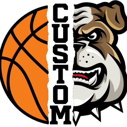 (s145-04-E) Split Mascot Basketball Team Name Custom Text
