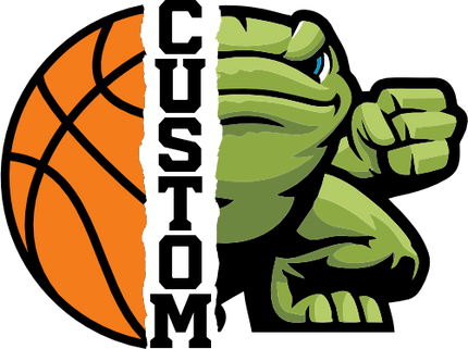 (s145-04-E) Split Mascot Basketball Team Name Custom Text