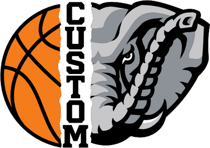 (s145-04-E) Split Mascot Basketball Team Name Custom Text