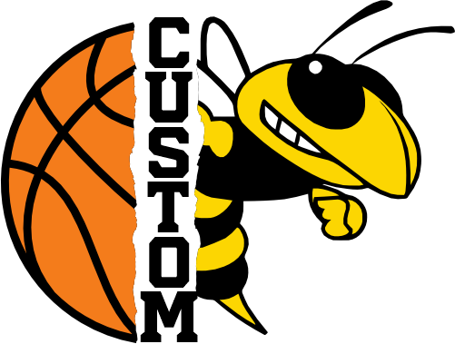 (145-1J-14-1) Yellow Jacket Split Mascot Basketball