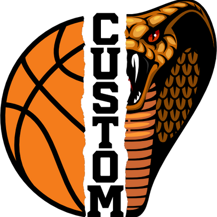 (s145-04-E) Split Mascot Basketball Team Name Custom Text