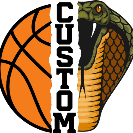 (s145-04-E) Split Mascot Basketball Team Name Custom Text