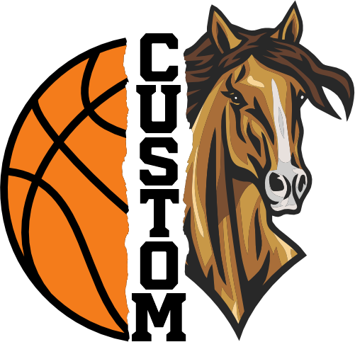 (145-1J-28) Horse Split Mascot Basketball