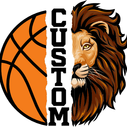 (s145-04-E) Split Mascot Basketball Team Name Custom Text
