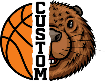 (s145-04-E) Split Mascot Basketball Team Name Custom Text