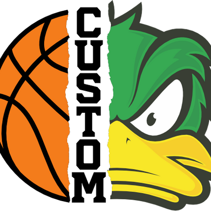 (s145-04-E) Split Mascot Basketball Team Name Custom Text